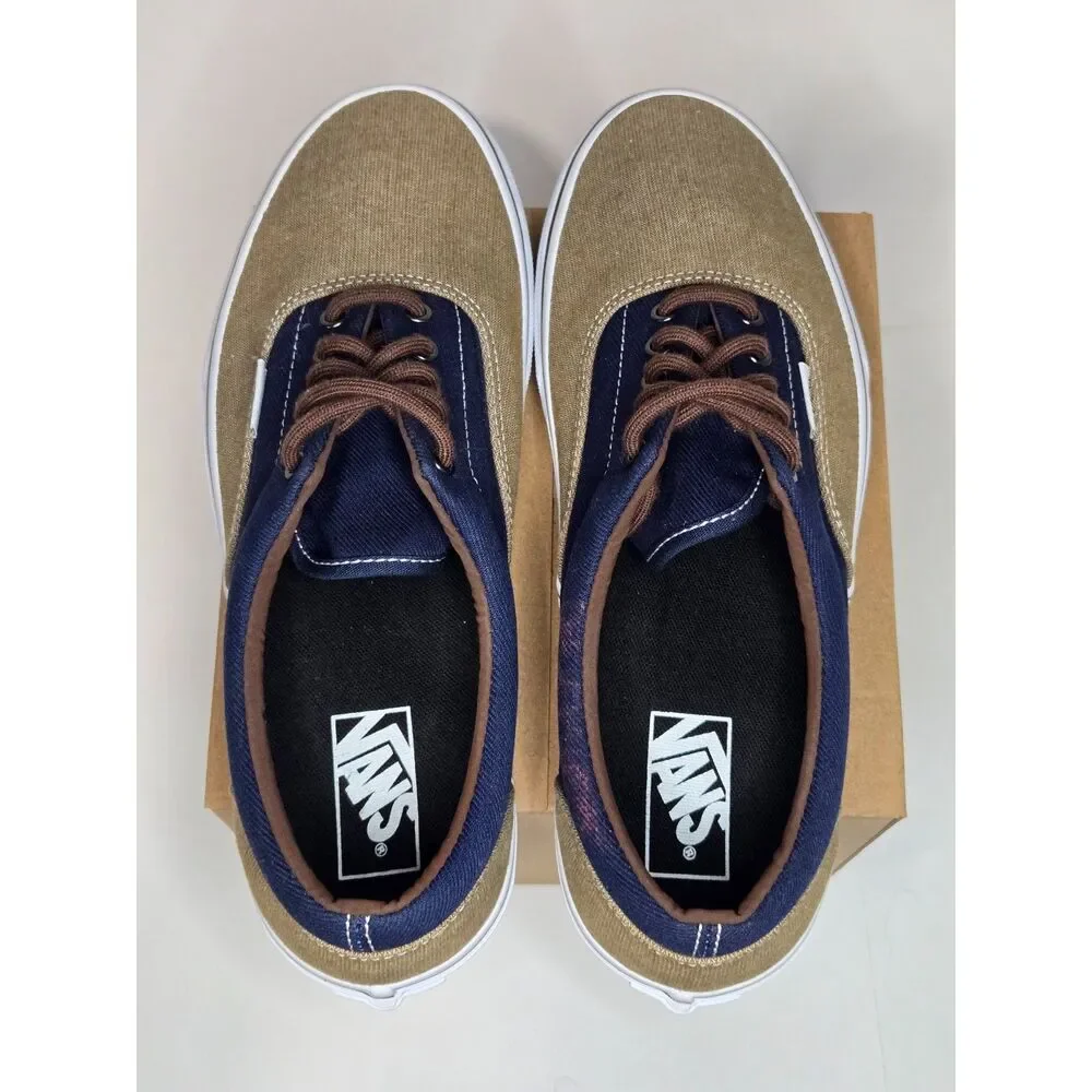 Vans Era Two Tone Canvas Skate Shoes | Men Size 9 - Women's Size 10.5 | Blue Tan